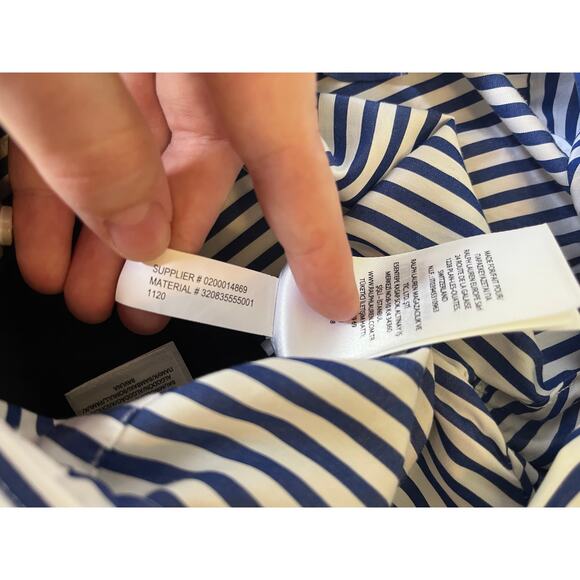 Ralph Lauren Baby Boy Navy Striped White Collar Shirt & Shorts Set | 24 Months - Picture 8 of 8